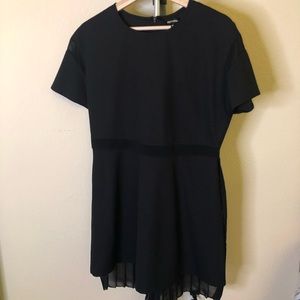 Tout A Coup black dress pleated back, Size M